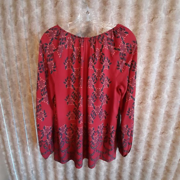 EUC Sundance red printed tunic blouse size… - Picture 2 of 4